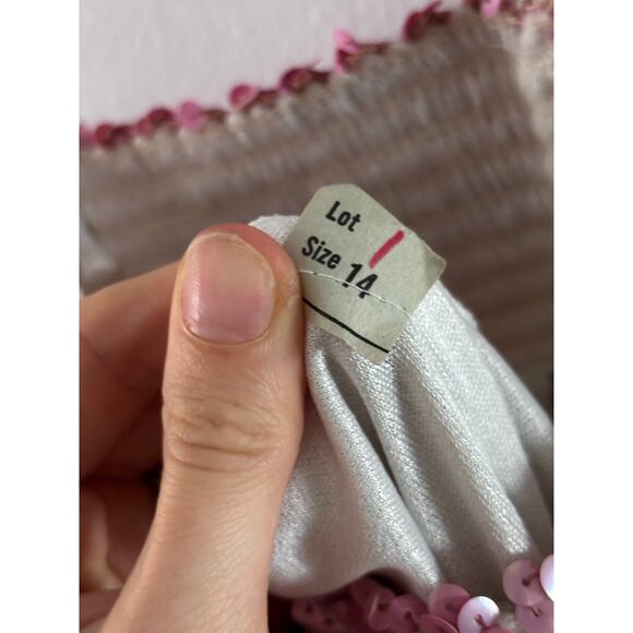 Vintage Y2K Pastel Sequins & Polyester White Dress Full Length Gown Elastic - Picture 13 of 13